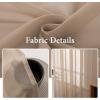 MIULEE 2 Panels Red Solid Color Sheer Christmas Window Curtains Elegant Window Voile Panels/Drapes/Treatment for Bedroom Living Room (54X54 Inches)(Brown)