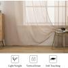 MIULEE 2 Panels Red Solid Color Sheer Christmas Window Curtains Elegant Window Voile Panels/Drapes/Treatment for Bedroom Living Room (54X54 Inches)(Brown)