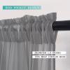 MIULEE 2 Panels Red Solid Color Sheer Christmas Window Curtains Elegant Window Voile Panels/Drapes/Treatment for Bedroom Living Room (54X54 Inches)(Charcoal Grey)