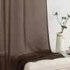 MIULEE 2 Panels Red Solid Color Sheer Christmas Window Curtains Elegant Window Voile Panels/Drapes/Treatment for Bedroom Living Room (54X54 Inches)(Chocolate Brown)