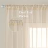 MIULEE 2 Panels Red Solid Color Sheer Christmas Window Curtains Elegant Window Voile Panels/Drapes/Treatment for Bedroom Living Room (54X54 Inches)(Cream)