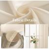 MIULEE 2 Panels Red Solid Color Sheer Christmas Window Curtains Elegant Window Voile Panels/Drapes/Treatment for Bedroom Living Room (54X54 Inches)(Cream)