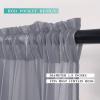 MIULEE 2 Panels Red Solid Color Sheer Christmas Window Curtains Elegant Window Voile Panels/Drapes/Treatment for Bedroom Living Room (54X54 Inches)(Dark Grey)