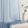 MIULEE 2 Panels Red Solid Color Sheer Christmas Window Curtains Elegant Window Voile Panels/Drapes/Treatment for Bedroom Living Room (54X54 Inches)(Dusty Blue)