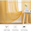 MIULEE 2 Panels Red Solid Color Sheer Christmas Window Curtains Elegant Window Voile Panels/Drapes/Treatment for Bedroom Living Room (54X54 Inches)(Gold)