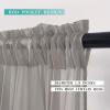 MIULEE 2 Panels Red Solid Color Sheer Christmas Window Curtains Elegant Window Voile Panels/Drapes/Treatment for Bedroom Living Room (54X54 Inches)(Grey)