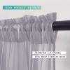 MIULEE 2 Panels Red Solid Color Sheer Christmas Window Curtains Elegant Window Voile Panels/Drapes/Treatment for Bedroom Living Room (54X54 Inches)(Greyish Lilac)