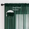 MIULEE 2 Panels Red Solid Color Sheer Christmas Window Curtains Elegant Window Voile Panels/Drapes/Treatment for Bedroom Living Room (54X54 Inches)(Hunter Green)