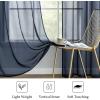 MIULEE 2 Panels Red Solid Color Sheer Christmas Window Curtains Elegant Window Voile Panels/Drapes/Treatment for Bedroom Living Room (54X54 Inches)(Navy Blue)