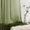 MIULEE 2 Panels Red Solid Color Sheer Christmas Window Curtains Elegant Window Voile Panels/Drapes/Treatment for Bedroom Living Room (54X54 Inches)(Olive Green)