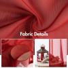 MIULEE 2 Panels Red Solid Color Sheer Christmas Window Curtains Elegant Window Voile Panels/Drapes/Treatment for Bedroom Living Room (54X54 Inches)(Red)