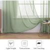 MIULEE 2 Panels Red Solid Color Sheer Christmas Window Curtains Elegant Window Voile Panels/Drapes/Treatment for Bedroom Living Room (54X54 Inches)(Sage)