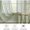 MIULEE 2 Panels Red Solid Color Sheer Christmas Window Curtains Elegant Window Voile Panels/Drapes/Treatment for Bedroom Living Room (54X54 Inches)(Sage Green)