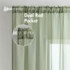 MIULEE 2 Panels Red Solid Color Sheer Christmas Window Curtains Elegant Window Voile Panels/Drapes/Treatment for Bedroom Living Room (54X54 Inches)(Sage Green)