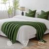 MIULEE Moss Green Knitted Throw Blanket for Couch Textured Knit Blanket with Tassels Cozy Woven Bed Blanket for Sofa Bed Chair Wave Pattern Spring Home Decor for All Seasons 50″x60″(Olive Green)