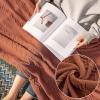 MIULEE Moss Green Knitted Throw Blanket for Couch Textured Knit Blanket with Tassels Cozy Woven Bed Blanket for Sofa Bed Chair Wave Pattern Spring Home Decor for All Seasons 50″x60″(Orange)