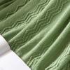 MIULEE Moss Green Knitted Throw Blanket for Couch Textured Knit Blanket with Tassels Cozy Woven Bed Blanket for Sofa Bed Chair Wave Pattern Spring Home Decor for All Seasons 50″x60″(Sage Green)