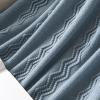 MIULEE Moss Green Knitted Throw Blanket for Couch Textured Knit Blanket with Tassels Cozy Woven Bed Blanket for Sofa Bed Chair Wave Pattern Spring Home Decor for All Seasons 50″x60″(Dusty Blue)