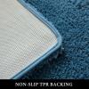 MIULEE Pink Bathroom Rugs Sets 2 Piece Including U Shaped Toilet Rug – Soft Absorbent Bath Mats with Non Slip Rubber Backside for Bathroom Floor, Tub – Machine Washable – Blush, U 20”x24”+20”x30”(Navy Blue)