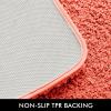 MIULEE Pink Bathroom Rugs Sets 2 Piece Including U Shaped Toilet Rug – Soft Absorbent Bath Mats with Non Slip Rubber Backside for Bathroom Floor, Tub – Machine Washable – Blush, U 20”x24”+20”x30”(Living Coral)
