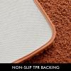 MIULEE Pink Bathroom Rugs Sets 2 Piece Including U Shaped Toilet Rug – Soft Absorbent Bath Mats with Non Slip Rubber Backside for Bathroom Floor, Tub – Machine Washable – Blush, U 20”x24”+20”x30”(Burnt Orange)