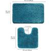 MIULEE Pink Bathroom Rugs Sets 2 Piece Including U Shaped Toilet Rug – Soft Absorbent Bath Mats with Non Slip Rubber Backside for Bathroom Floor, Tub – Machine Washable – Blush, U 20”x24”+20”x30”(Teal)