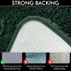 MIULEE Pink Bathroom Rugs Sets 2 Piece Including U Shaped Toilet Rug – Soft Absorbent Bath Mats with Non Slip Rubber Backside for Bathroom Floor, Tub – Machine Washable – Blush, U 20”x24”+20”x30”(Dark Green)