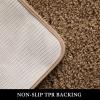 MIULEE Pink Bathroom Rugs Sets 2 Piece Including U Shaped Toilet Rug – Soft Absorbent Bath Mats with Non Slip Rubber Backside for Bathroom Floor, Tub – Machine Washable – Blush, U 20”x24”+20”x30”(Light Brown)