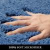MIULEE Pink Bathroom Rugs Sets 2 Piece Including U Shaped Toilet Rug – Soft Absorbent Bath Mats with Non Slip Rubber Backside for Bathroom Floor, Tub – Machine Washable – Blush, U 20”x24”+20”x30”(Blue)