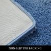 MIULEE Pink Bathroom Rugs Sets 2 Piece Including U Shaped Toilet Rug – Soft Absorbent Bath Mats with Non Slip Rubber Backside for Bathroom Floor, Tub – Machine Washable – Blush, U 20”x24”+20”x30”(Blue)