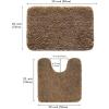 MIULEE Pink Bathroom Rugs Sets 2 Piece Including U Shaped Toilet Rug – Soft Absorbent Bath Mats with Non Slip Rubber Backside for Bathroom Floor, Tub – Machine Washable – Blush, U 20”x24”+20”x30”(Light Brown)