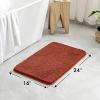 MIULEE Pink Bathroom Rugs Sets 2 Piece Including U Shaped Toilet Rug – Soft Absorbent Bath Mats with Non Slip Rubber Backside for Bathroom Floor, Tub – Machine Washable – Blush, U 20”x24”+20”x30”(Rust)