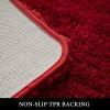MIULEE Pink Bathroom Rugs Sets 2 Piece Including U Shaped Toilet Rug – Soft Absorbent Bath Mats with Non Slip Rubber Backside for Bathroom Floor, Tub – Machine Washable – Blush, U 20”x24”+20”x30”(Red)