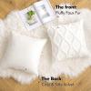 MIULEE Spring Decorative Throw Pillow Covers Hot Pink 20×20 Inch Set of 2, Soft Plush Faux Wool Couch Cushion Covers Farmhouse Throw Pillows for Couch Bed Sofa Living Room(Cream White)