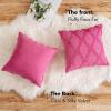MIULEE Spring Decorative Throw Pillow Covers Hot Pink 20×20 Inch Set of 2, Soft Plush Faux Wool Couch Cushion Covers Farmhouse Throw Pillows for Couch Bed Sofa Living Room(Hot Pink)