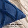 MIULEE Spring Decorative Throw Pillow Covers Hot Pink 20×20 Inch Set of 2, Soft Plush Faux Wool Couch Cushion Covers Farmhouse Throw Pillows for Couch Bed Sofa Living Room(Dark Blue)
