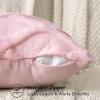MIULEE Spring Decorative Throw Pillow Covers Hot Pink 20×20 Inch Set of 2, Soft Plush Faux Wool Couch Cushion Covers Farmhouse Throw Pillows for Couch Bed Sofa Living Room(Light Pink)