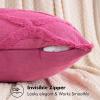 MIULEE Spring Decorative Throw Pillow Covers Hot Pink 20×20 Inch Set of 2, Soft Plush Faux Wool Couch Cushion Covers Farmhouse Throw Pillows for Couch Bed Sofa Living Room(Hot Pink)