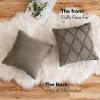MIULEE Spring Decorative Throw Pillow Covers Hot Pink 20×20 Inch Set of 2, Soft Plush Faux Wool Couch Cushion Covers Farmhouse Throw Pillows for Couch Bed Sofa Living Room(Dark Grey)