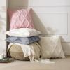 MIULEE Spring Decorative Throw Pillow Covers Hot Pink 20×20 Inch Set of 2, Soft Plush Faux Wool Couch Cushion Covers Farmhouse Throw Pillows for Couch Bed Sofa Living Room(Cream White)