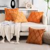 MIULEE Spring Decorative Throw Pillow Covers Hot Pink 20×20 Inch Set of 2, Soft Plush Faux Wool Couch Cushion Covers Farmhouse Throw Pillows for Couch Bed Sofa Living Room(Dark Rust)