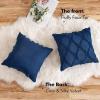 MIULEE Spring Decorative Throw Pillow Covers Hot Pink 20×20 Inch Set of 2, Soft Plush Faux Wool Couch Cushion Covers Farmhouse Throw Pillows for Couch Bed Sofa Living Room(Dark Blue)