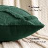 MIULEE Spring Decorative Throw Pillow Covers Hot Pink 20×20 Inch Set of 2, Soft Plush Faux Wool Couch Cushion Covers Farmhouse Throw Pillows for Couch Bed Sofa Living Room(Dark Green)