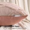 MIULEE Spring Decorative Throw Pillow Covers Hot Pink 20×20 Inch Set of 2, Soft Plush Faux Wool Couch Cushion Covers Farmhouse Throw Pillows for Couch Bed Sofa Living Room(Blush Pink)