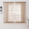 MIULEE 2 Panels Red Solid Color Sheer Christmas Window Curtains Elegant Window Voile Panels/Drapes/Treatment for Bedroom Living Room (54X54 Inches)(Brown)