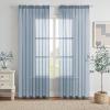 MIULEE 2 Panels Red Solid Color Sheer Christmas Window Curtains Elegant Window Voile Panels/Drapes/Treatment for Bedroom Living Room (54X54 Inches)(Dusty Blue)