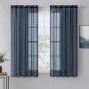 MIULEE 2 Panels Red Solid Color Sheer Christmas Window Curtains Elegant Window Voile Panels/Drapes/Treatment for Bedroom Living Room (54X54 Inches)(Navy Blue)