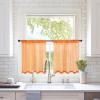 MIULEE 2 Panels Red Solid Color Sheer Christmas Window Curtains Elegant Window Voile Panels/Drapes/Treatment for Bedroom Living Room (54X54 Inches)(Orange)
