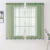 MIULEE 2 Panels Red Solid Color Sheer Christmas Window Curtains Elegant Window Voile Panels/Drapes/Treatment for Bedroom Living Room (54X54 Inches)(Sage)