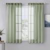 MIULEE 2 Panels Red Solid Color Sheer Christmas Window Curtains Elegant Window Voile Panels/Drapes/Treatment for Bedroom Living Room (54X54 Inches)(Sage Green)